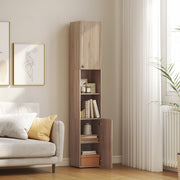 6 Tier Tall Bathroom Storage Cabinet with Shelves for Towels and Toiletries Natural AOSOM