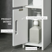 Tall Freestanding Bathroom Cabinet with Open Shelves and 3 Doors for Extra Storage White