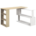 Modular Desk with Adjustable Shelves for Small Home Office and Easy Organisation White