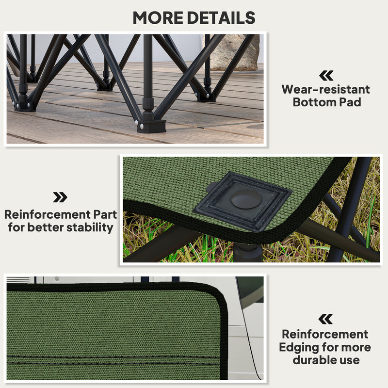 Folding 6 Seater Camping Bench for Easy Group Seating with Carry Bag Green