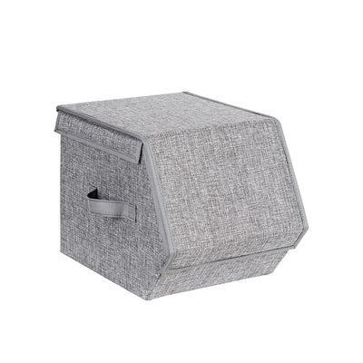 Set of 3 Stackable Storage Boxes with Lids for Home Organisation and Storage by Songmics