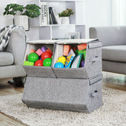 Set of 3 Stackable Storage Boxes with Lids for Home Organisation and Storage by Songmics