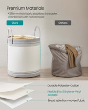 Dove Grey 60L Foldable Laundry Hamper with Lid and Handles for Bedroom or Bathroom by Songmics