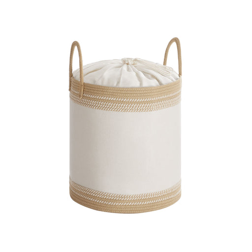 Camel Brown 60L Laundry Hamper with Lid Handles and Drawstring Closure by Songmics