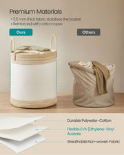 Camel Brown 60L Laundry Hamper with Lid Handles and Drawstring Closure by Songmics