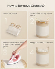 Camel Brown 60L Laundry Hamper with Lid Handles and Drawstring Closure by Songmics