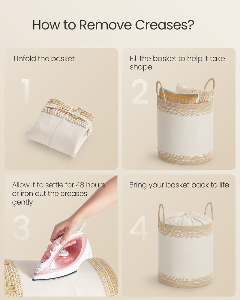 Camel Brown 60L Laundry Hamper with Lid Handles and Drawstring Closure by Songmics