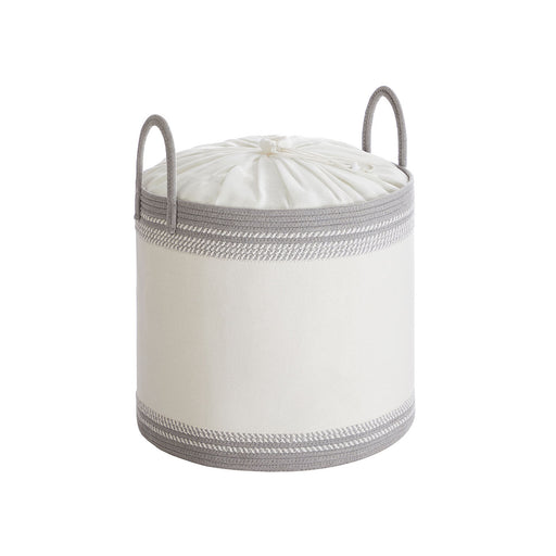 Large 90L Laundry Hamper with Lid Handles and Drawstring in Dove Grey by Songmics