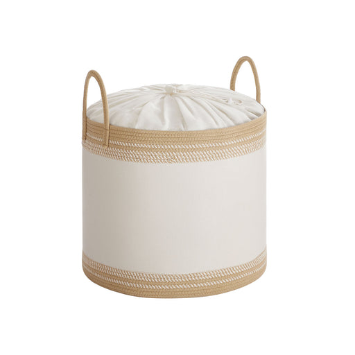 Camel Brown Laundry Hamper 90L with Lid Handles and Drawstring Closure by Songmics