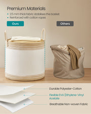 Camel Brown Laundry Hamper 90L with Lid Handles and Drawstring Closure by Songmics