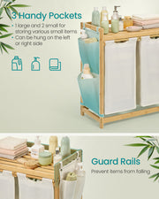 Large Laundry Basket with 2 Compartments for Sorting 63 x 33 x 78 cm by Songmics