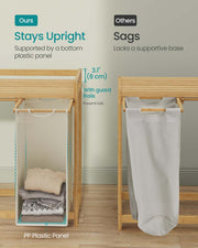 4 Compartment Laundry Basket with Shelf and Side Pockets for Organised Storage by Vasagle