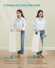 4 Compartment Laundry Basket with Shelf and Side Pockets for Organised Storage by Vasagle