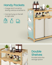 Fabric Laundry Hamper with Multiple Compartments Shelf and Side Pockets by Songmics