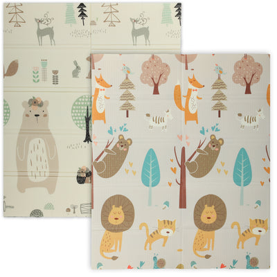 Foldable Double Sided Baby Play Mat Water Resistant for Indoor or Outdoor Use Grey AOSOM