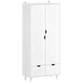 Wardrobe with Hanging Rail Shelves and Drawers for Organised Bedroom Storage White