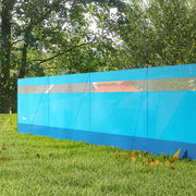 Camping Windbreaker With Clear Windows And Steel Poles For Beach And Caravan Use Blue AOSOM