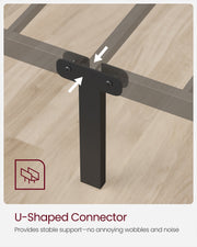 Metal Double Bed Frame with Strong Steel Support and Easy Assembly by Vasagle