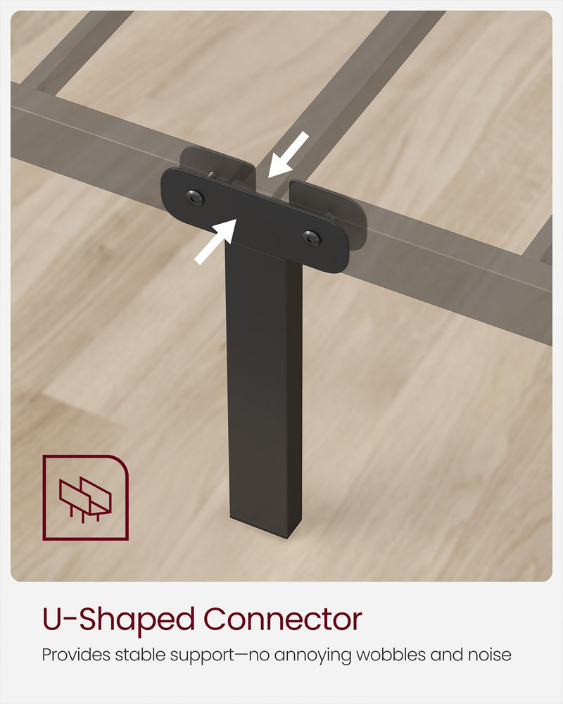 Metal Double Bed Frame with Strong Steel Support and Easy Assembly by Vasagle