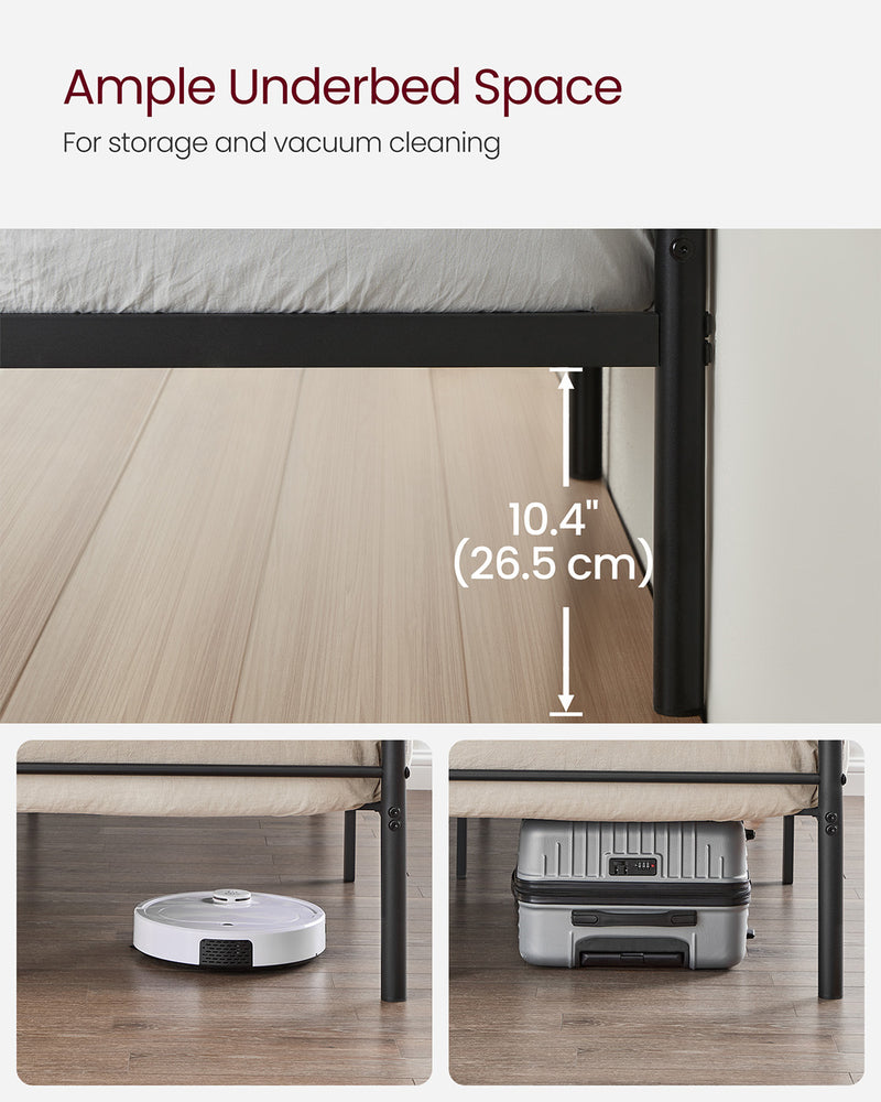 Metal Double Bed Frame with Strong Steel Support and Easy Assembly by Vasagle