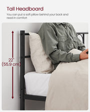 Metal Double Bed Frame with Strong Steel Support and Easy Assembly by Vasagle