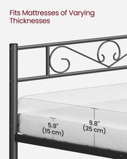 Metal Double Bed Frame with Strong Steel Support and Easy Assembly by Vasagle