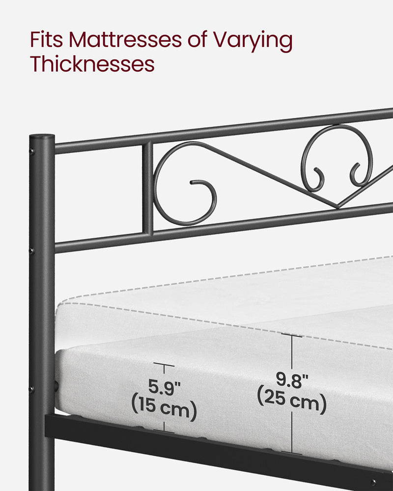 Metal Double Bed Frame with Strong Steel Support and Easy Assembly by Vasagle