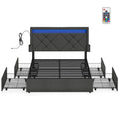 Bed Frame For Double Beds with LED Headboard USB Charging & Under Bed Drawers by Vasagle VASAGLE