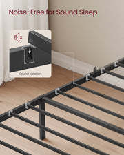 Single Metal Bed Frame with Upholstered Headboard and Simple Assembly by Vasagle