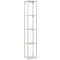 Tall Floor Lamp With Storage Shelves And Adjustable Brightness For Living Room, Oak