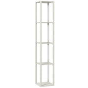 Tall Floor Lamp With Storage Shelves And Adjustable Brightness For Living Room, Oak