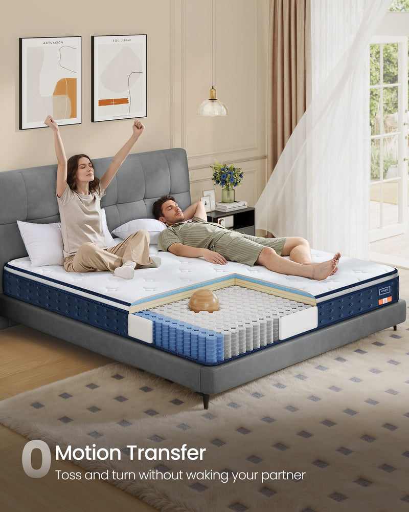Hybrid Double Mattress Pocket Springs Gel Memory Foam Comfort by VASAGLE VASAGLE