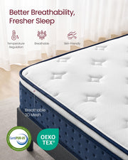 Hybrid Double Mattress Pocket Springs Gel Memory Foam Comfort by VASAGLE VASAGLE