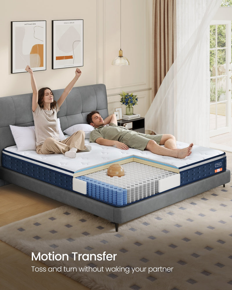 King Size Hybrid Mattress with Pocket Springs and Gel Memory Foam by VASAGLE VASAGLE
