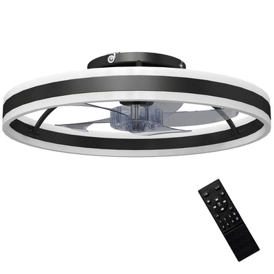 Ceiling Fan with Adjustable Light for Year Round Comfort and Quiet Bedroom Use Black AOSOM