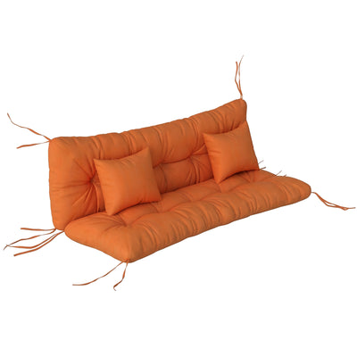 Garden Chair Cushion and Pillow Set for Comfortable Outdoor Seating Orange AOSOM