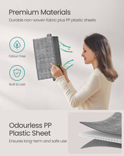 Set of 3 Grey Collapsible Storage Boxes 15 cm High Space Saving Design by Songmics