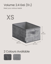 Set of 3 Grey Collapsible Storage Boxes 15 cm High Space Saving Design by Songmics