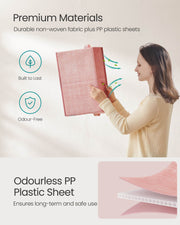 Set of 3 Collapsible Storage Boxes 24 cm High in Jelly Pink Fabric by Songmics