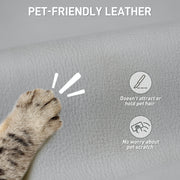 Reclining Faux Leather Swivel Office Chair with Adjustable Backrest for Home Work Black