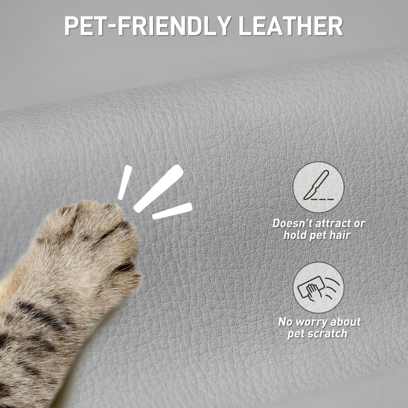 Reclining Faux Leather Swivel Office Chair with Adjustable Backrest for Home Work Black