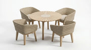 Roma sunray acacia table top and terrazzo centre insert