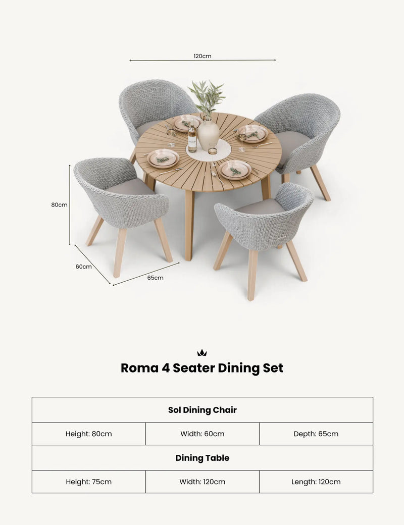 Roma sunray acacia table top and terrazzo centre insert