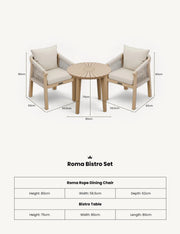 Roma 2 seater bistro set in a garden corner