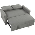 Sofa Bed for Small Spaces with Adjustable Backrest and Supportive Foam Grey Homcom