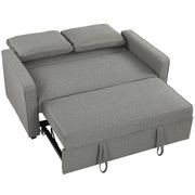 Sofa Bed for Small Spaces with Adjustable Backrest and Supportive Foam Grey Homcom