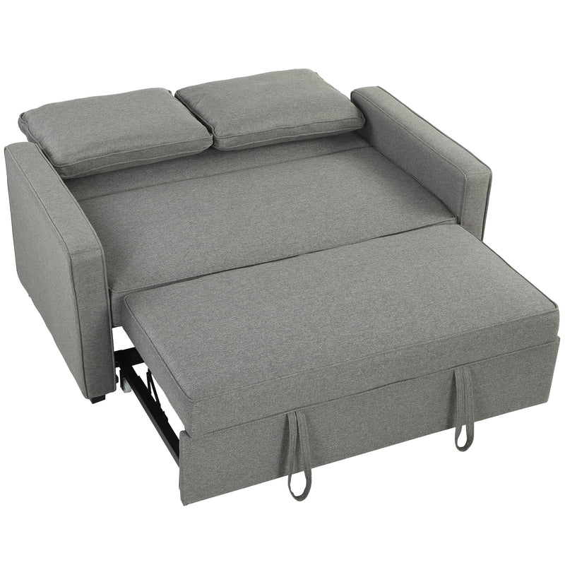 Sofa Bed for Small Spaces with Adjustable Backrest and Supportive Foam Grey Homcom