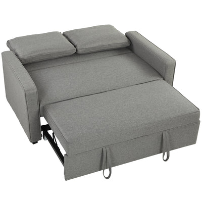 Sofa Bed for Small Spaces with Adjustable Backrest and Supportive Foam Grey Homcom