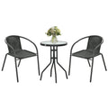 3 Piece Rattan Bistro Set Black Garden Furniture by Outsunny