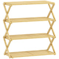 4 Tier Bamboo Shoe Rack Freestanding Storage Shelf No Assembly Required Natural AOSOM
